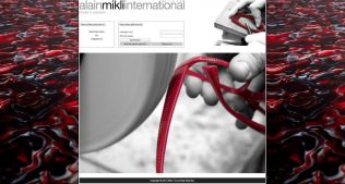 Site B2B cust.mikli.com dédié aux opticiens pour leur réassort, page d'accueil