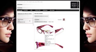 Site B2B cust.mikli.com dédié aux opticiens pour leur réassort, page détaillée d'une monture