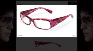Site B2B cust.mikli.com dédié aux opticiens pour leur réassort, pop up d'une photographie lunette